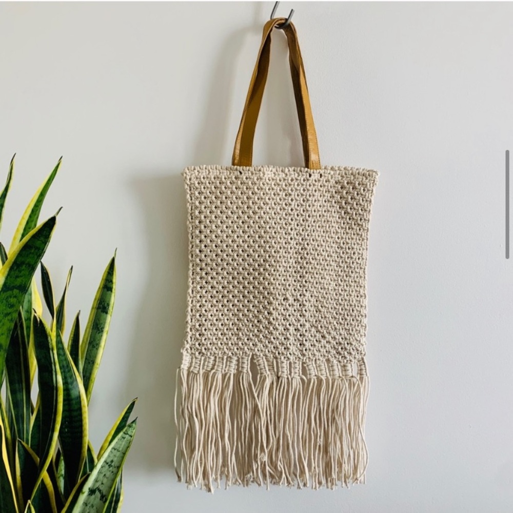 NEW Macrame Spring Shoulder Shopper Bag - Picture 7 of 16